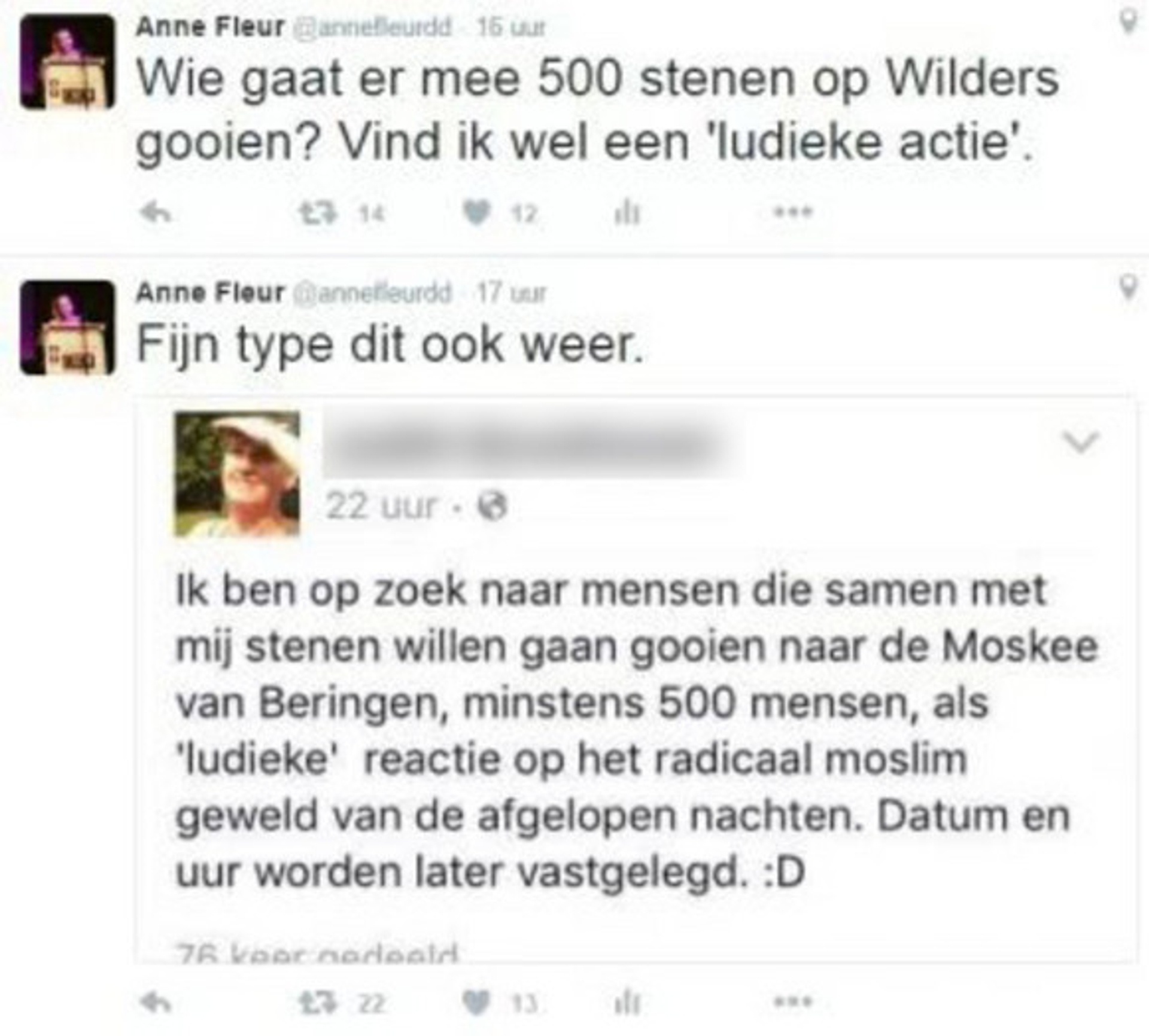Tweet Anne Fleur Dekker