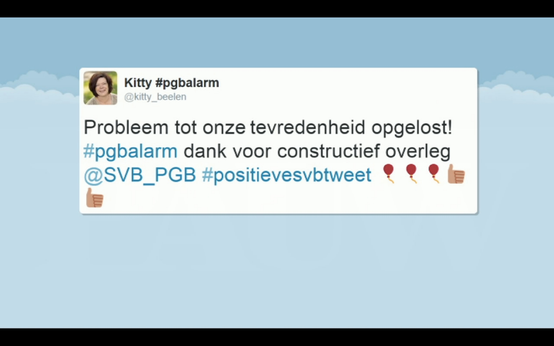 positieve tweet Kitty Beelen
