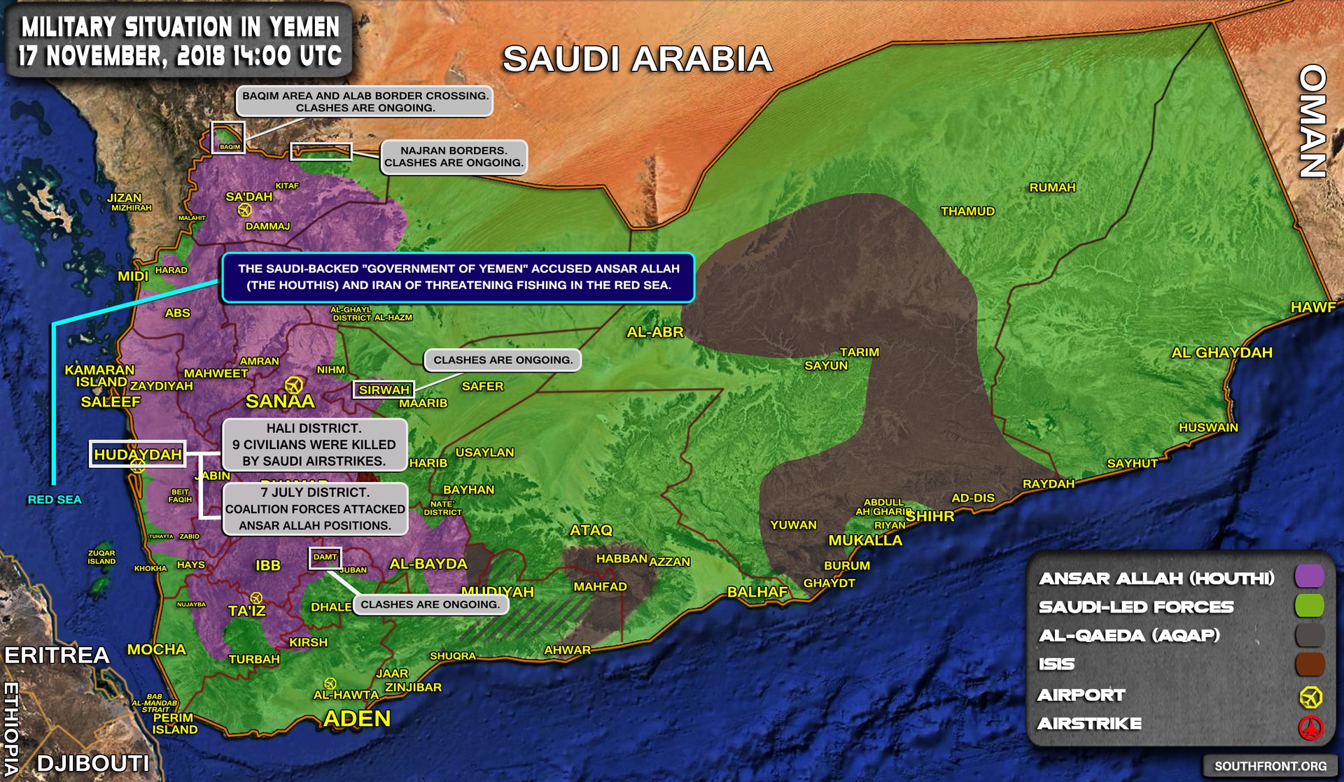 Kaart Jemen 17 november
